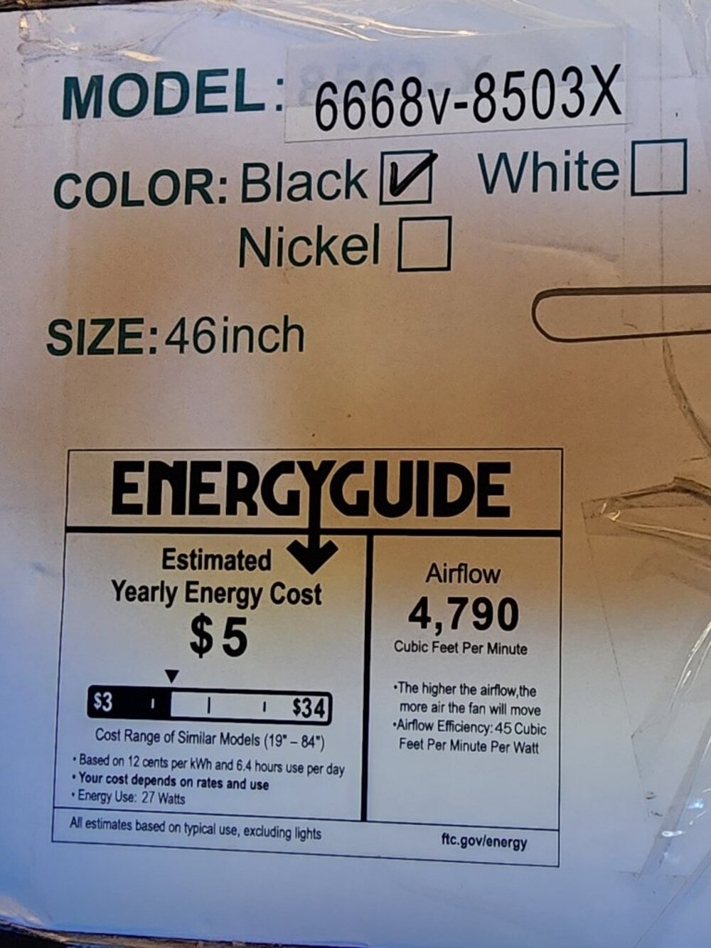 BayDay Smart LED Ceiling Fan with Light (Black) - Picture 4 of 4